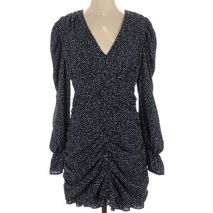Glam Black and White Ruched Dress